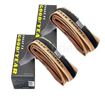 GoodYear Eagle F1 Road Foldable Clincher Tyre 700x28c Blk/Skinwall 2pc • $178.21