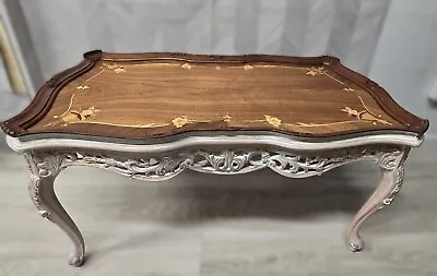 Rococo Grace Marquetry Coffee Table - Professionally Restored • $320