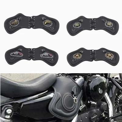 2x Black PU Leather Heat Saddle Shield Deflector For Harley Touring Softail Dyna • $53