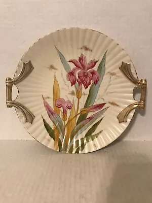 Vintage Victoria Carlsbad Austria Porcelain Plate With Pink Irises And Gold • $9.99