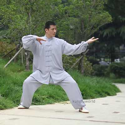 Cotton & Silk Tai Chi Uniforms Kung Fu Martial Arts Wing Chun Suit Wushu Clothes • £42