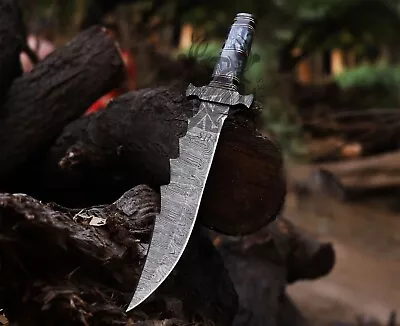 CUSTOM MADE DAMASCUS - LARGE - BOWIE Bush Hunting Knife HAND • $169.99