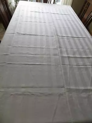 Beautiful Extra Large Vintage White Damask Tablecloth & 11 Napkins • $22