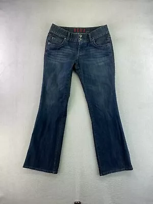 ELLE Womens Size 8 Dark Wash Low Rise Flap Pocket Bootcut Denim Jeans  • $13.27
