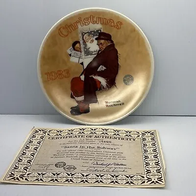 Christmas 1983 - Norman Rockwell  SANTA IN THE SUBWAY   Knowles Collector Plate • $112.45
