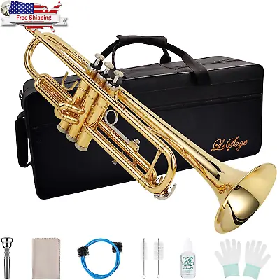 Standard Bb Trumpet B Flat Gold Trumpet For Student Beginners Brass Trumpet With • $207.91