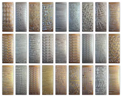 £1.98 • Buy Peel Off Craft Stickers Sheet Silver Gold Card Making Scrapbook