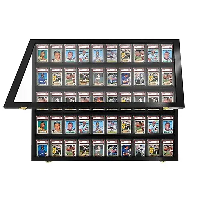Baseball Card Display Case For 50 Graded Baseball Cards / Made In The USA • $159.95