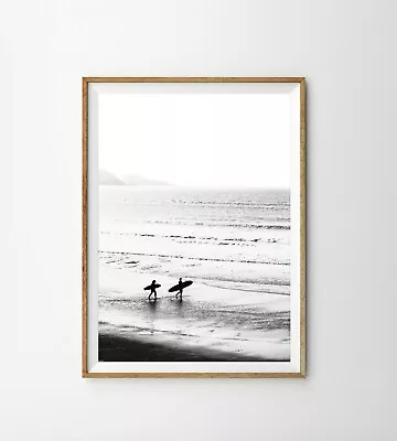 Black And White Surf Print Beach & Ocean Wall Art Print. A3 A2 A1 Sizes • $49.05