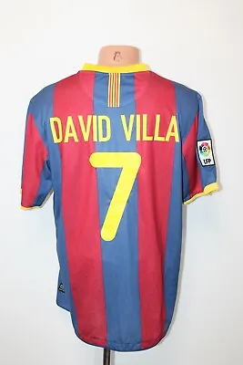 Barcelona Football Shirt Jersey Soccer 2010 2011 Home Size M #7 DAVID VILLA Mens • £143.99