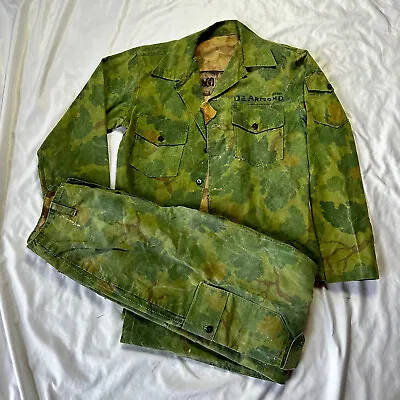 Original Vietnam War Named Tailored Mitchell Camo Set Jacket & Pants • $2000