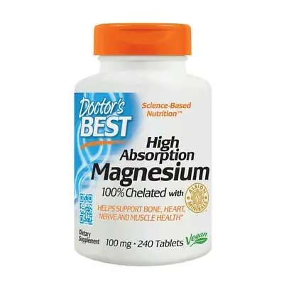 Doctor's Best High Absorption Magnesium 100mg 240 Tablets | 100% Chelated • £24.99