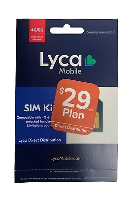 Lycamobile Prepaid $29 Plan Preloaded Sim Card Unlimited Call & Text 4G/5G New • $17.99