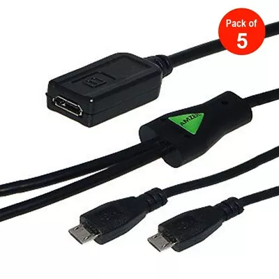 AMZER Convert Micro USB To Dual Micro USB Twin Y Splitter Charging Data Cable • $10.45