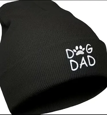 5 Star Reviewed DOG DAD Embroidered Cuffed Beanie Hat - Cap Rescue Gift Adopt • $14.95