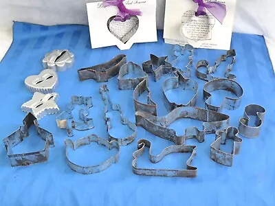 21 Vintage Metal Cookie Cutters Angel Heart Christmas Apple Candle & More • $3.99
