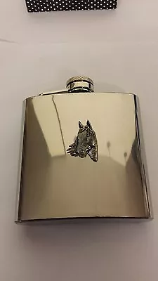 A1 Horse's Head Fine English Pewter 6oz Stainless Steel Hip Flask With Pewter Em • £17.95