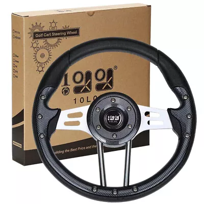 $42.99 • Buy 12.5 Inch Golf Cart Parts Steering Wheel Fit EZGO Club Car Yamaha Carbon Fiber