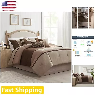 Luxurious Palisades Stripe Design Comforter Set With Matching Shams And Pillows • $275.99