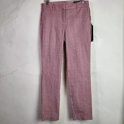 Massimo Fabbro Womens UK12 Dress Pants Trousers Houndstooth Red BNWT Stretch... • £19.69