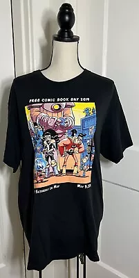 Delta Free Comic Book Day 2014 Black Cartoon Shirt Size Large Y2k 2000’s • $4.99