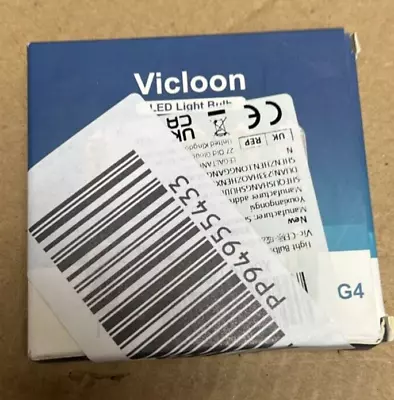 Vicloon G4 LED Light Bulbs Warm White 2W 12V AC DC 3000K No Flicker 360° Beam • £4.99