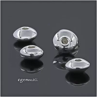 20 Sterling Silver Rondelle Saucer Spacer Beads 3.5mm #97890 • $4.99