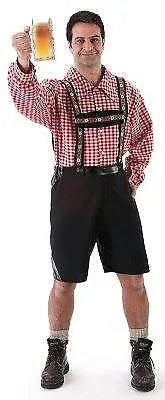 £18.95 • Buy Bavarian Lederhosen Faux Suede Shorts & Braces Oktoberfest Fancy Dress Costume