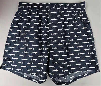 Nautica Blue Sail Fin MARLIN Fish Size Small Mens Boxers New With No Tags Cotton • $6.99