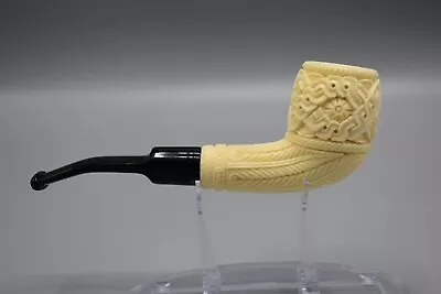 Ornate Zulu PIPE By EGE BLOCK MEERSCHAUM-NEW-HAND CARVED W Case#1412 • $179