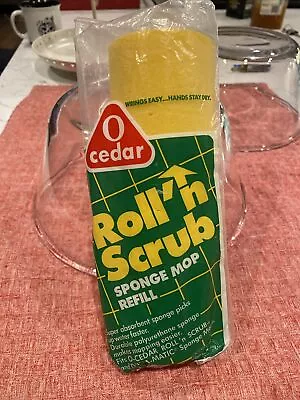 O Cedar Roll’n Scrub Sponge Mop Refill 1985 NOS Yellow Green Brand New Sealed • $28