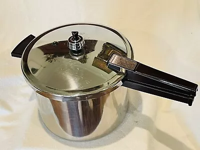 VINTAGE Presto 6 Quart Stainless Steel Pressure Cooker With Weight Model A603A • $28