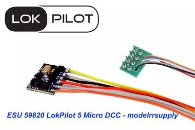 ESU 59820 LokPilot 5 DCC Micro Decoder 8 Pin Harness Plug NEM652 MODELRRSUPPLY • $35.97