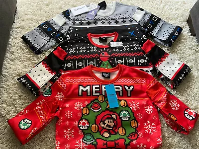 NEW Think Geek Super Mario Star Wars Sony Playstation Ugly Christmas Sweater • $11.99