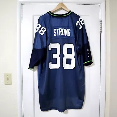 Vintage Reebok Seattle Seahawks Mack Strong On Field Football Jersey Size XXL • $80