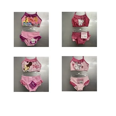 £5.99 • Buy Girls Disney Minnie Mouse Princess Kitty Pink Swimming 2 Piece Costume Age 2 
