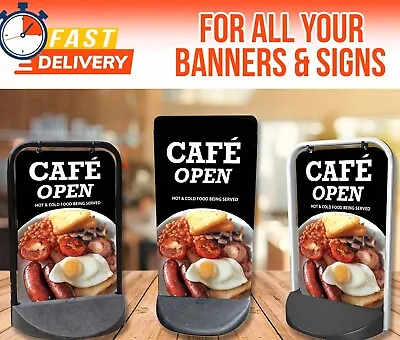 CAFE OPEN Swinger PAVEMENT SIGN Shop Sign Cafe DISPLAY A BOARD Hot Food • £79
