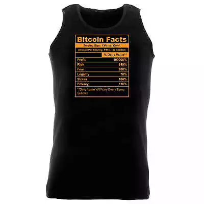 Bitcoin Facts - Novelty Funny Fashion Muscle Singlet Vest Unisex Tank Top • $19.95