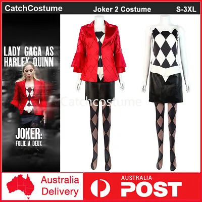 Joker 2 Harley Quinn Cosplay Costume Women Halloween Party Outfits Fancy Dress • $113.99