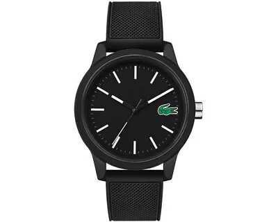 Lacoste 2010986 Mens Polo Black Rubber  Quartz Analogue Black Dial Watch • £48.99