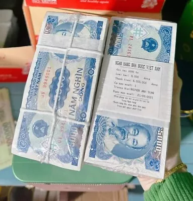 1 Bundle 100 Pcs Vietnam Currency 5000 Dong VND 1991 P 108 Polymer UNC • $35