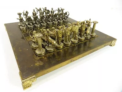 Marble Look Chess Set - Greek Mythology - Egyptian - Roman Metal Figures • £39.99