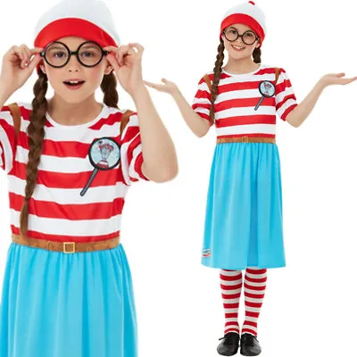 £34.29 • Buy Wheres Wally Girls Wenda Fancy Dress Costume