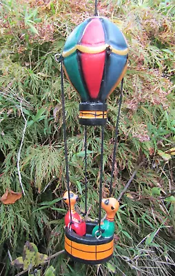 Fair Trade Hand Made Wooden Meerkat Hot Air Balloon Hanging Ornament Mobile • £999.99