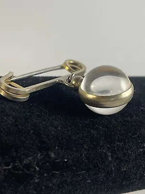 Vintage Lucite Bubble Silver Plated Band And Bail Mustard Seed Brooch Pendant • $18.20