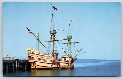 The Mayflower At Dock In Plymouth Harbor Postcard C1968 Chrome • $5.25