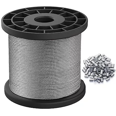 1/16 Wire Rope Stainless Steel 304 328FT Length Aircraft Cable 100pcs Sleeves St • $28.99