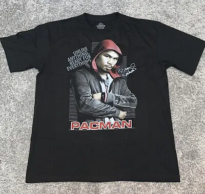 Vintage Manny Pacquiao READY FOR EVERYTHING RARE XXL BLACK PACMAN BOXING 🥊 • $21.99