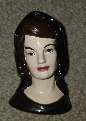 Vintage 1960s Style Lady Head Vase With Veil Black Gloved Hand Jackie Mourning • $40