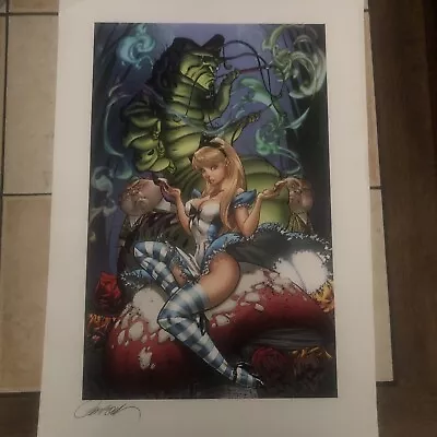 J Scott Campbell - Signed Alice In Wonderland - 13x19 Print • $44